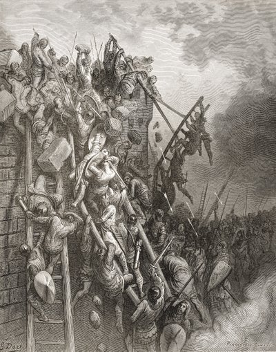 The Army of Priest Volkmar and Count Emocio attack Merseburg, illustration from 